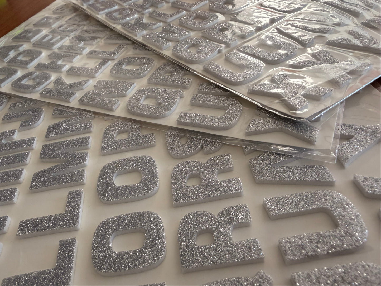 52 Golden Glittery Foam Flat ALPHABET x3 | LETTER Stickers 3 pcs Include 52 X 3 Sticker Packs