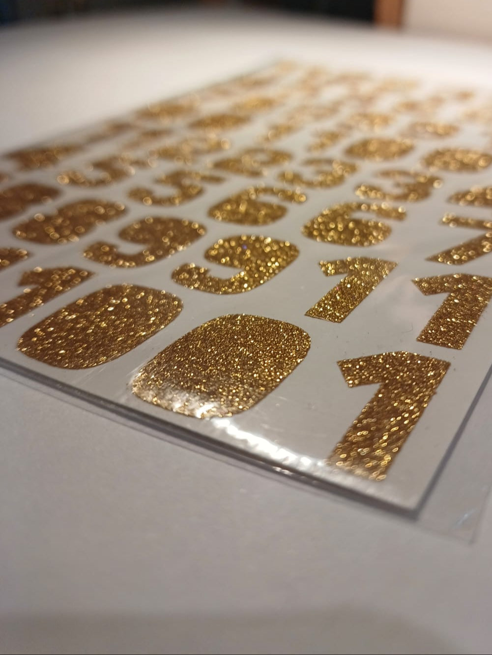 54 Gold Glittery Number Adhesive Stickers
