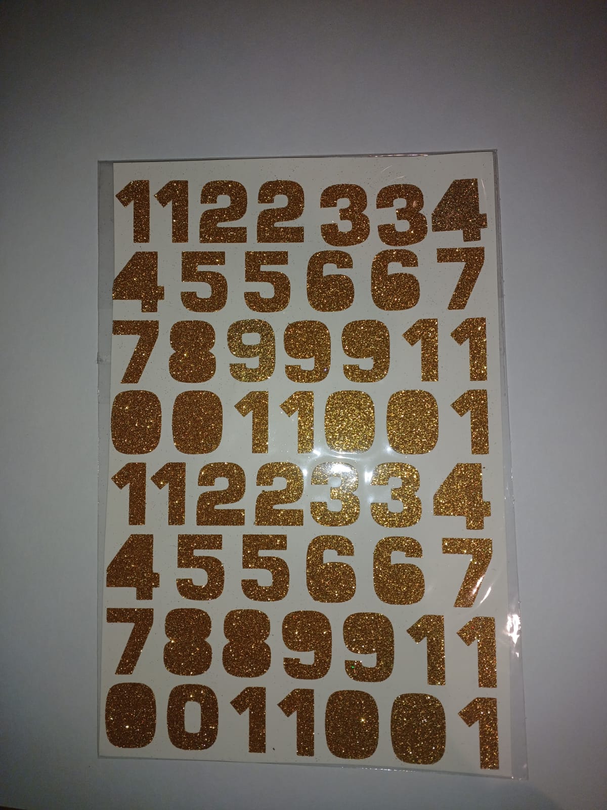 54 Gold Glittery Number Adhesive Stickers