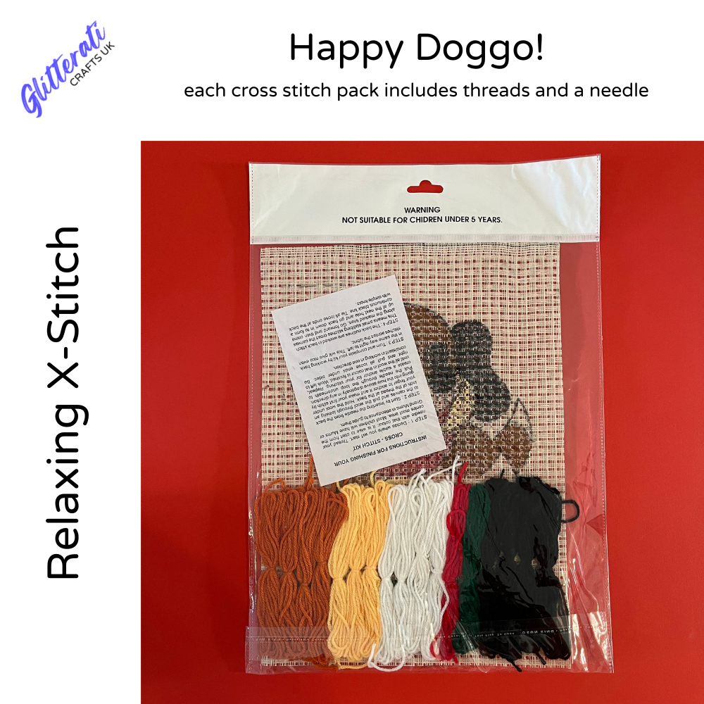 “Happy Doggo!” Relaxing Cross-Stitch Kit