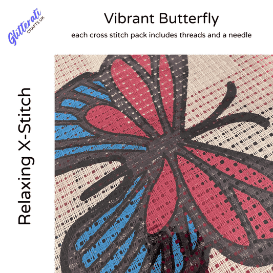 "Vibrant Butterfly" – Relaxing Cross Stitch Kit