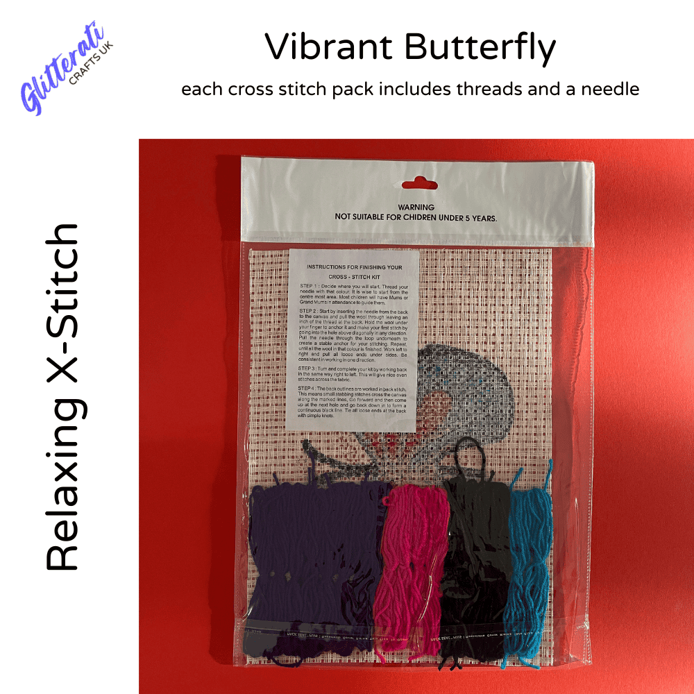 "Vibrant Butterfly" – Relaxing Cross Stitch Kit