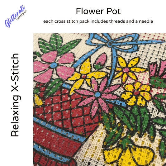 "Flower Pot" Relaxing Cross-Stitch Kit