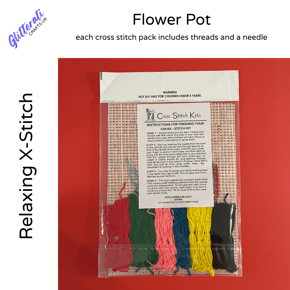 "Flower Pot" Relaxing Cross-Stitch Kit