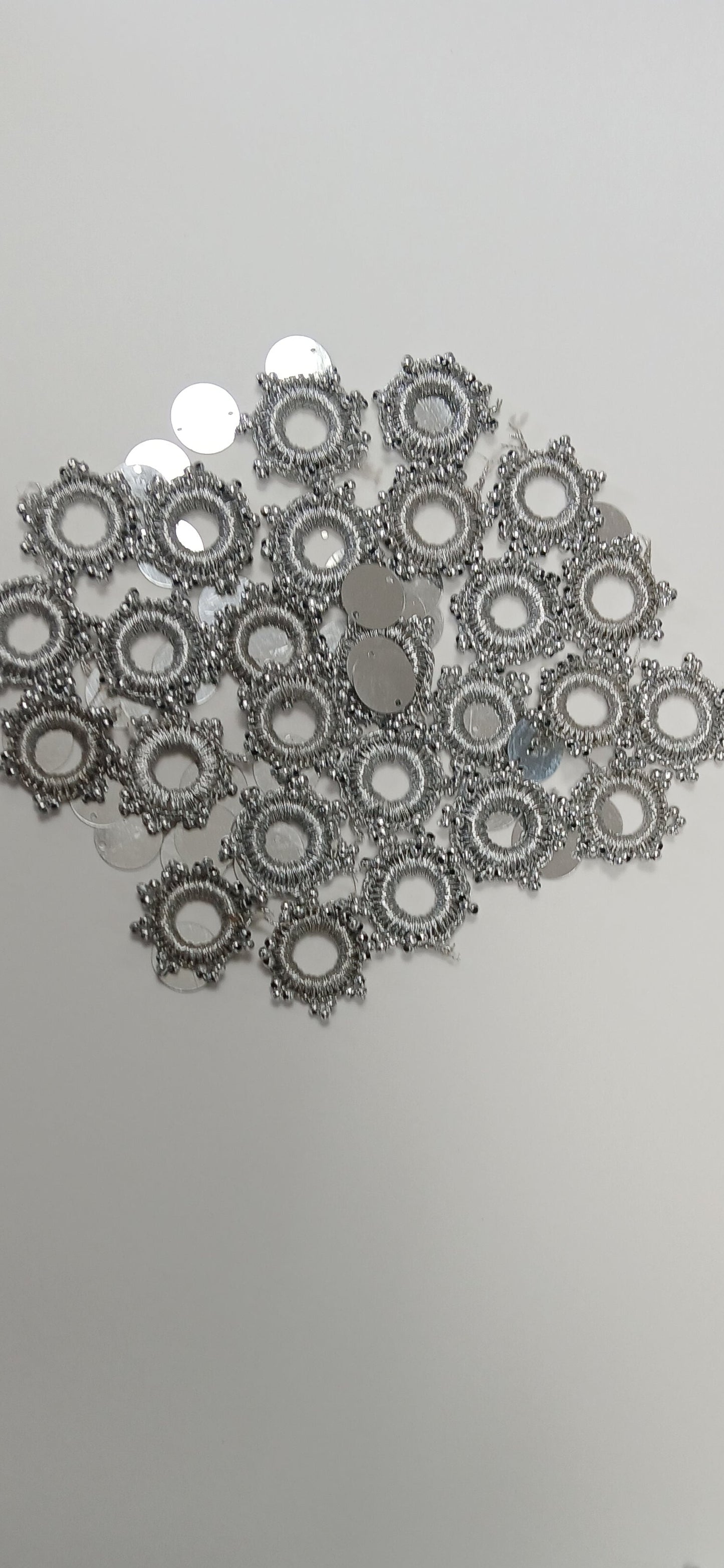 Silver Crochet Mirror Rims