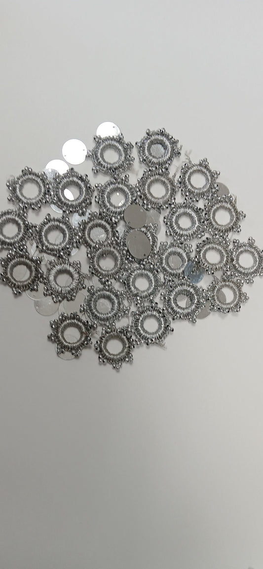 Silver Crochet Mirror Rims