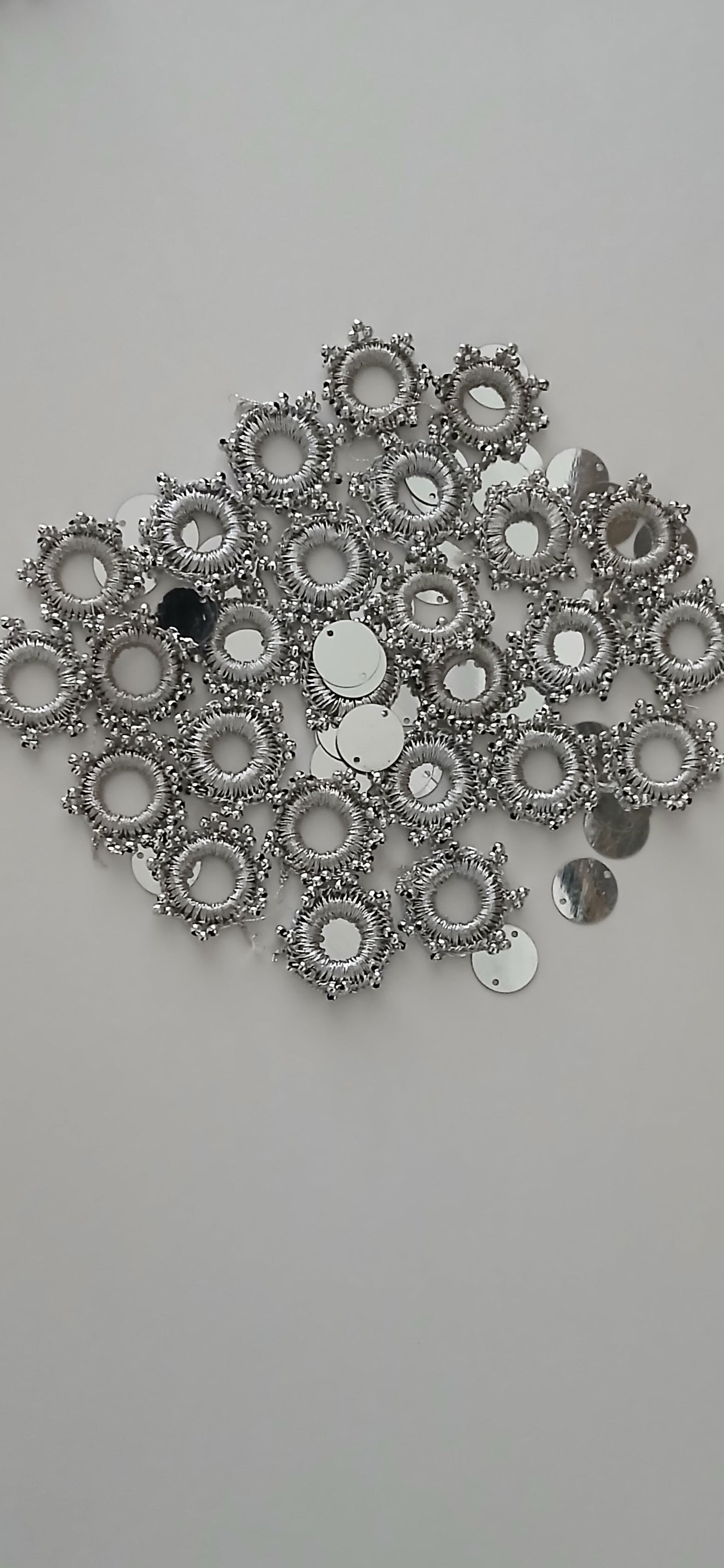 Silver Crochet Mirror Rims