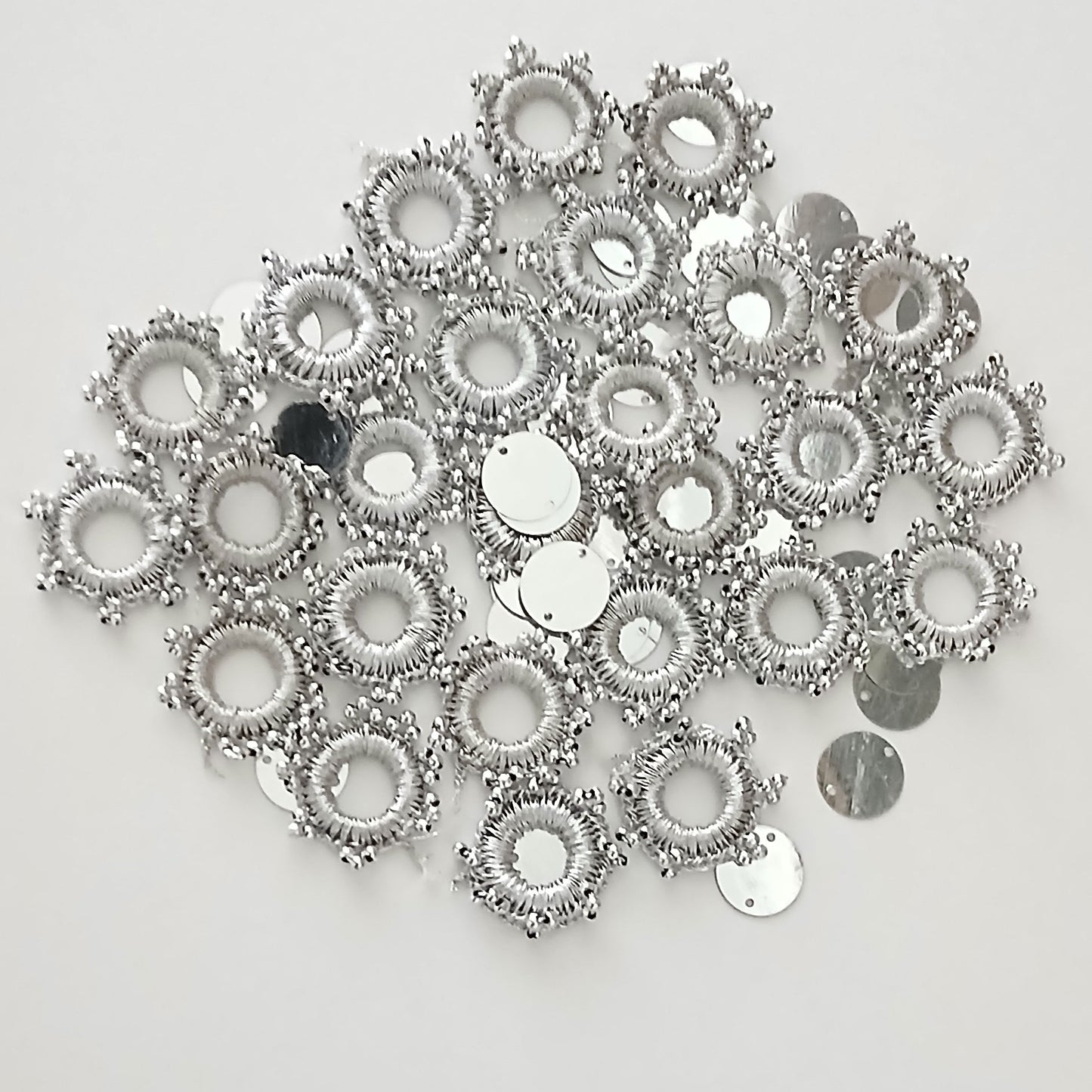 Silver Crochet Mirror Rims