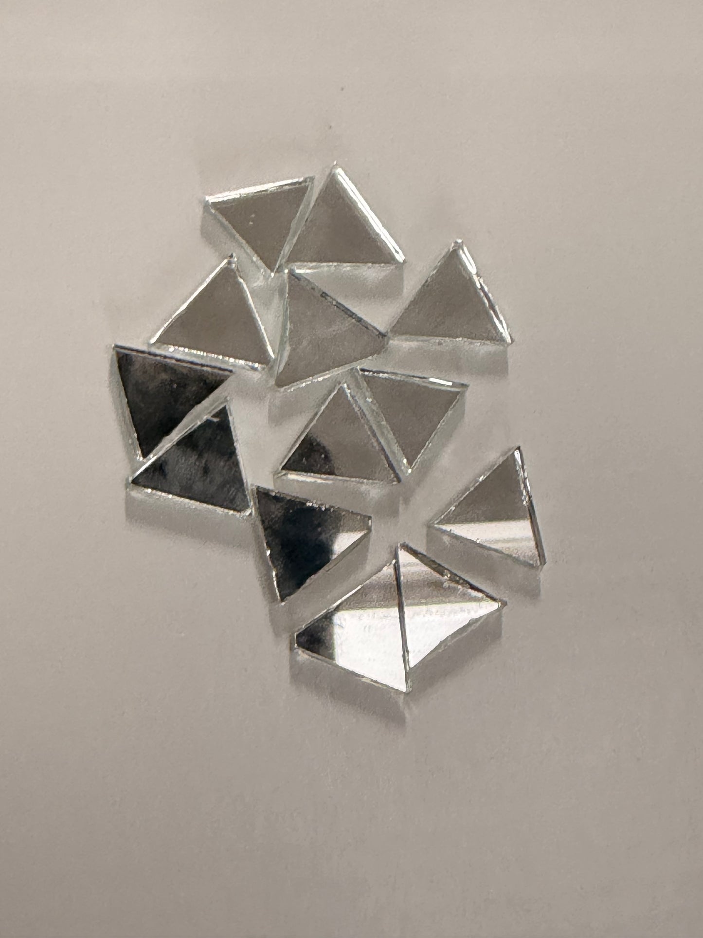 15mm Triangle Shaped Glass Mirror 50 pcs