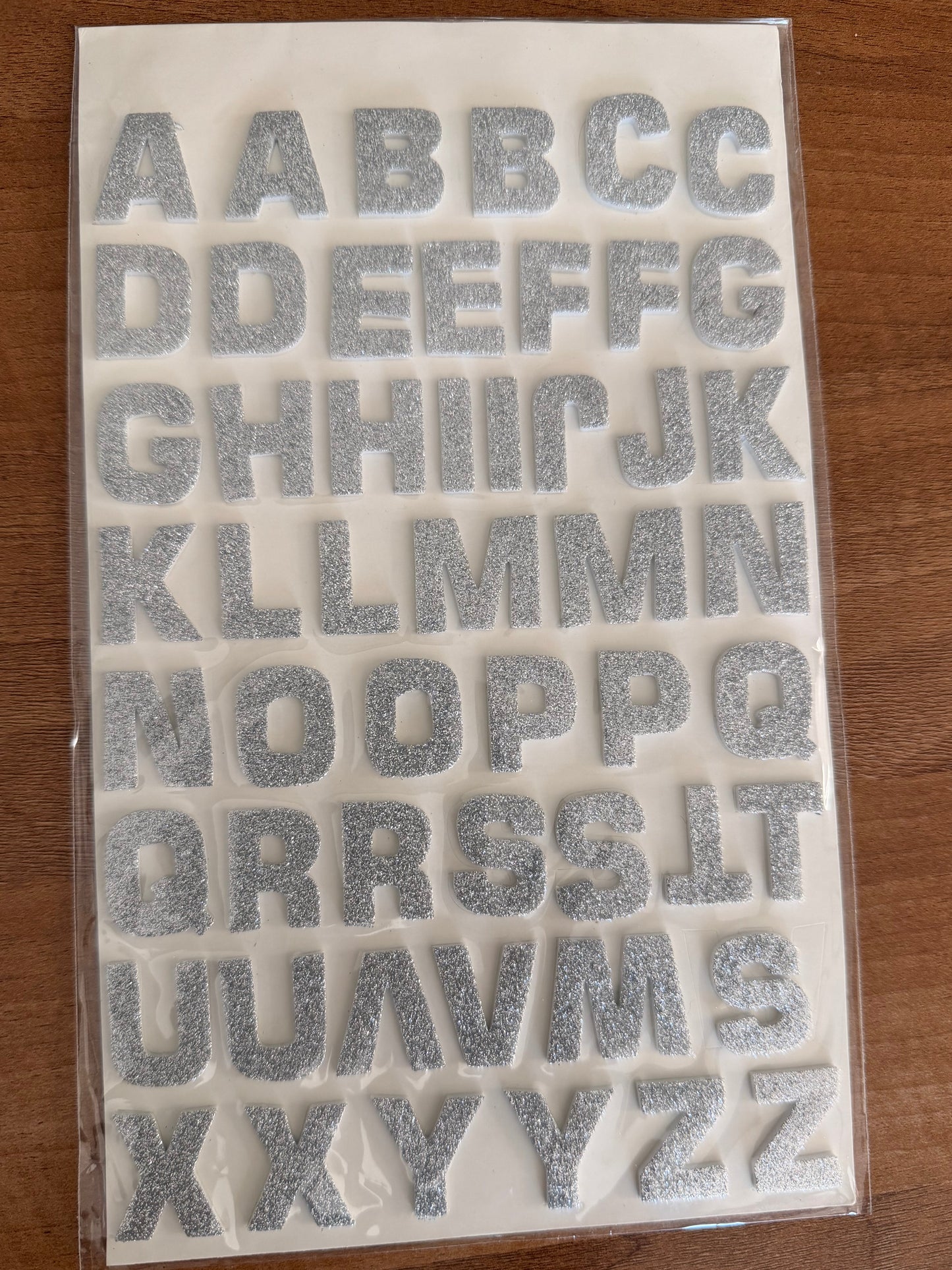 52 Golden Glittery Foam Flat ALPHABET x3 | LETTER Stickers 3 pcs Include 52 X 3 Sticker Packs
