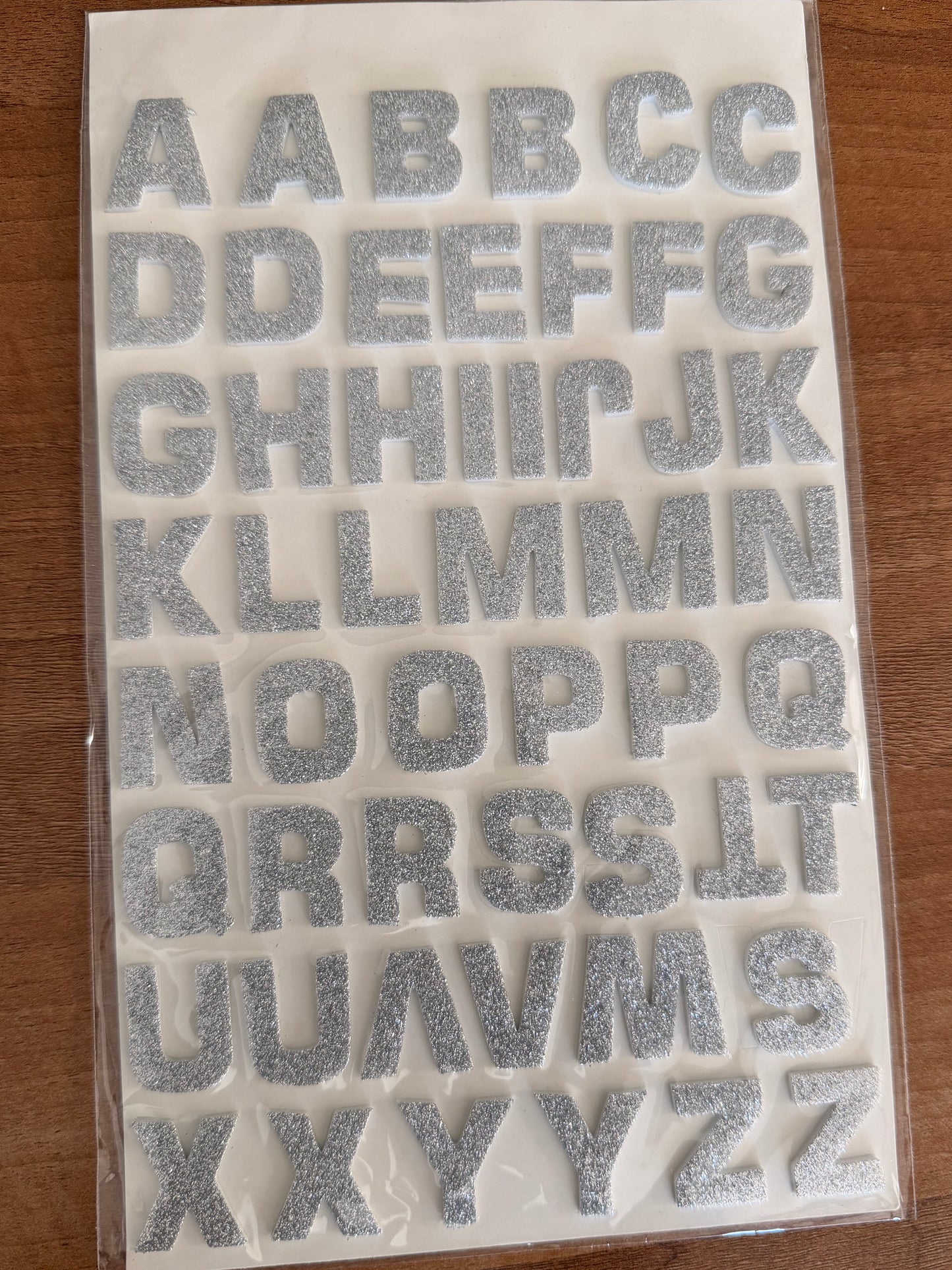 52 Golden Glittery Foam Flat ALPHABET x3 | LETTER Stickers 3 pcs Include 52 X 3 Sticker Packs
