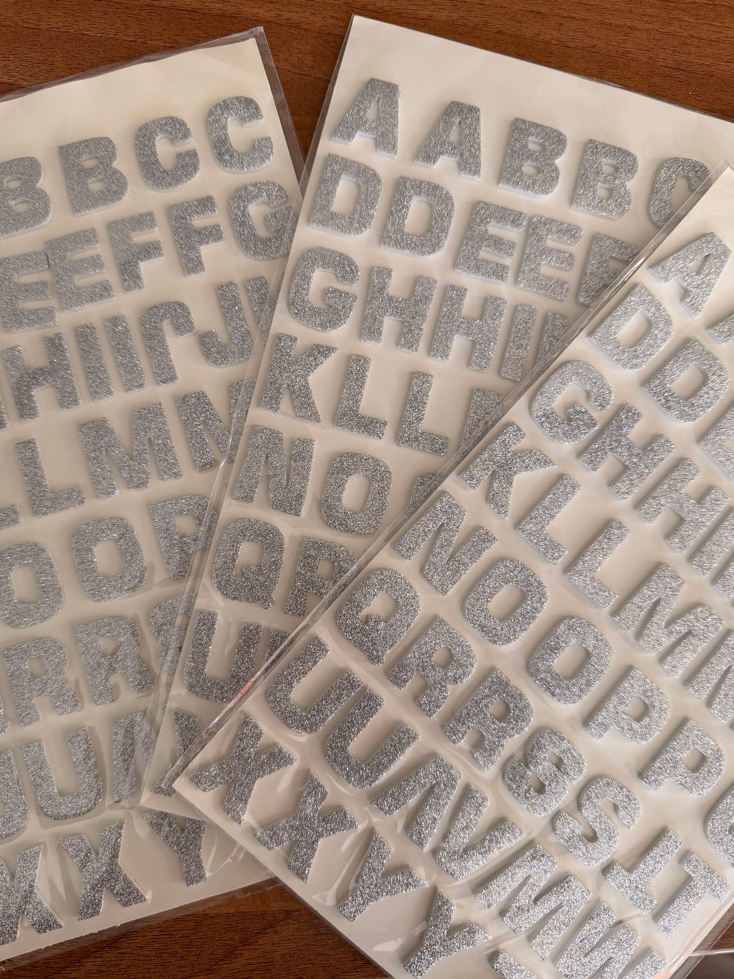 52 Golden Glittery Foam Flat ALPHABET x3 | LETTER Stickers 3 pcs Include 52 X 3 Sticker Packs