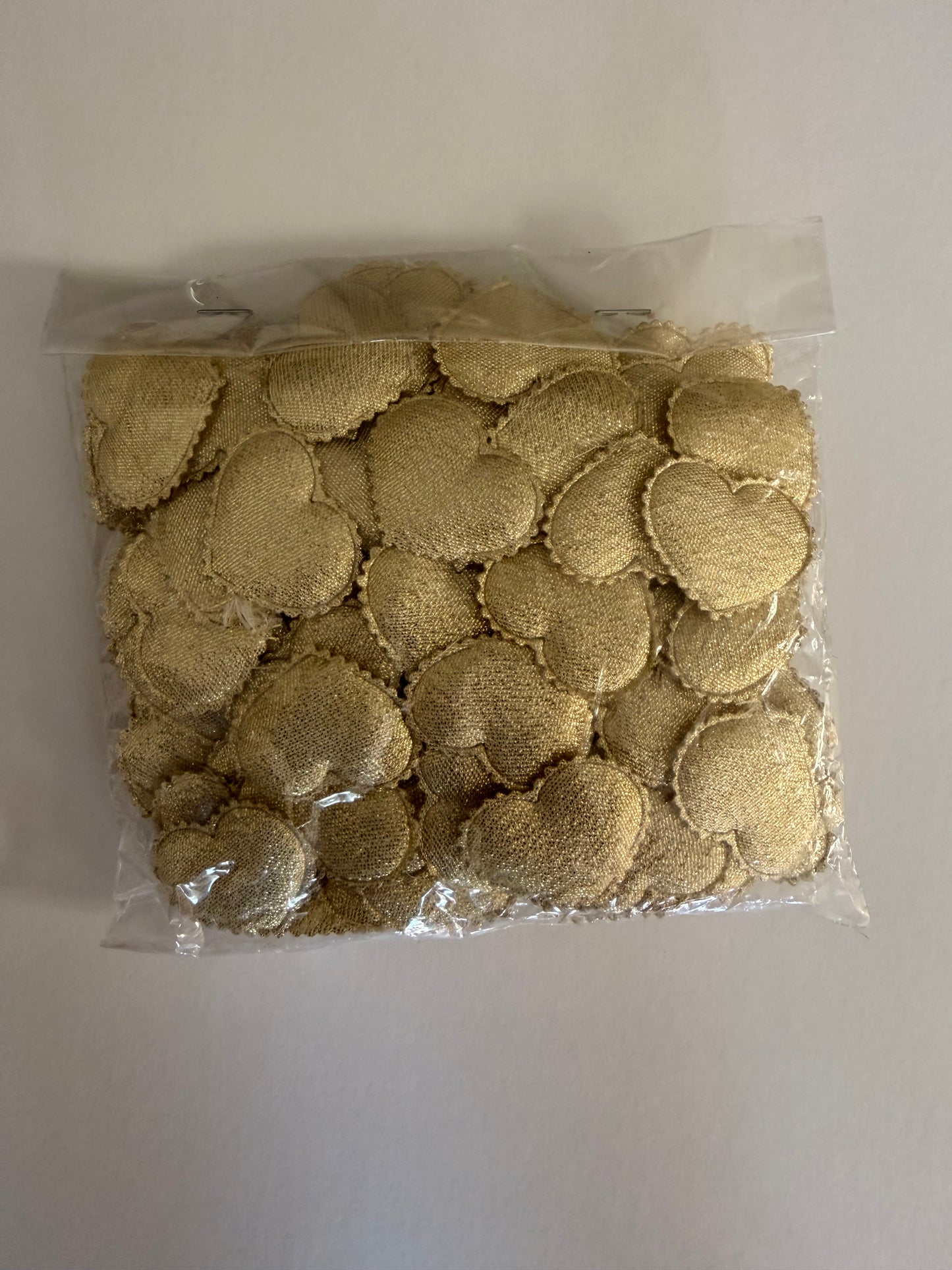 Golden paded Fabric heart Motives