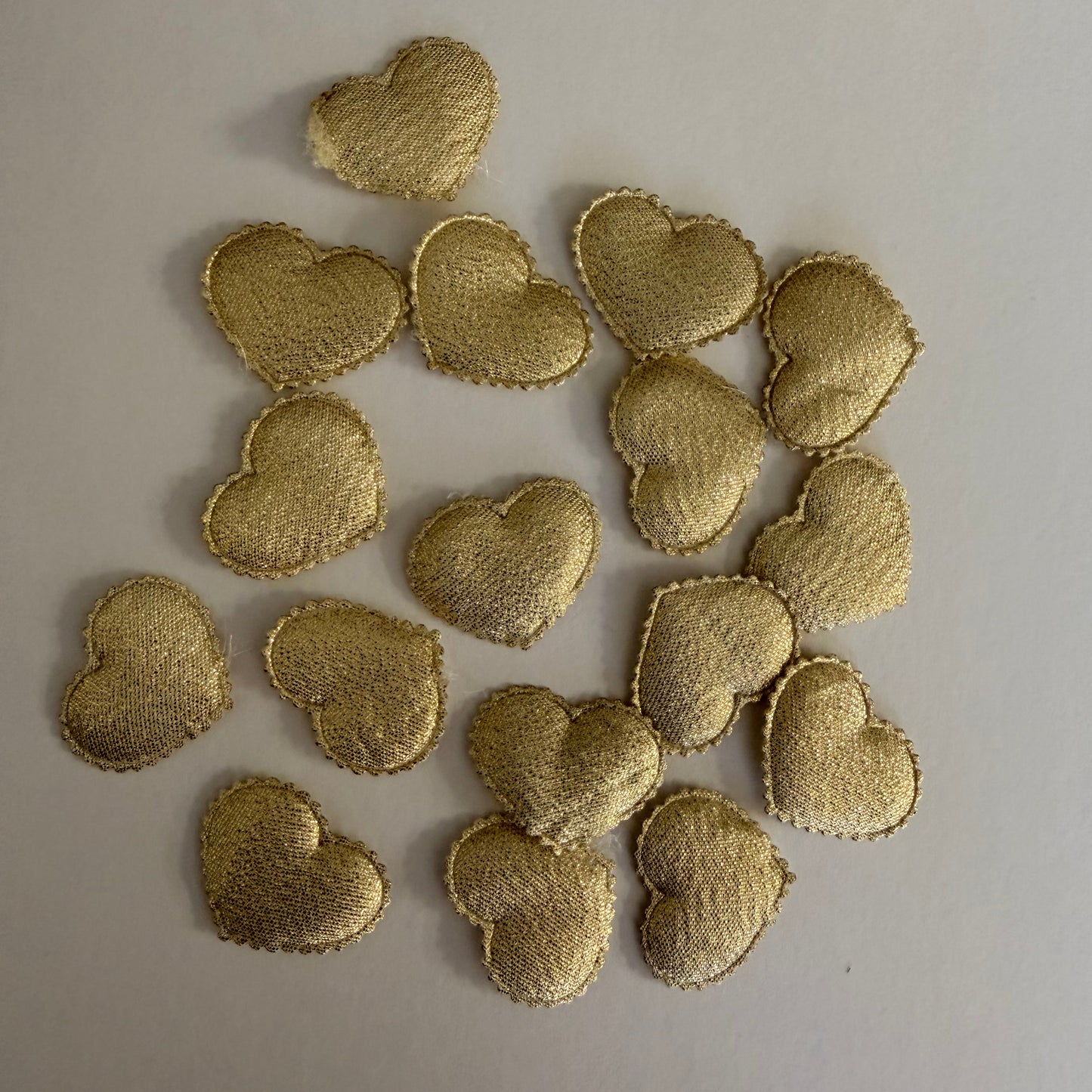 Golden paded Fabric heart Motives