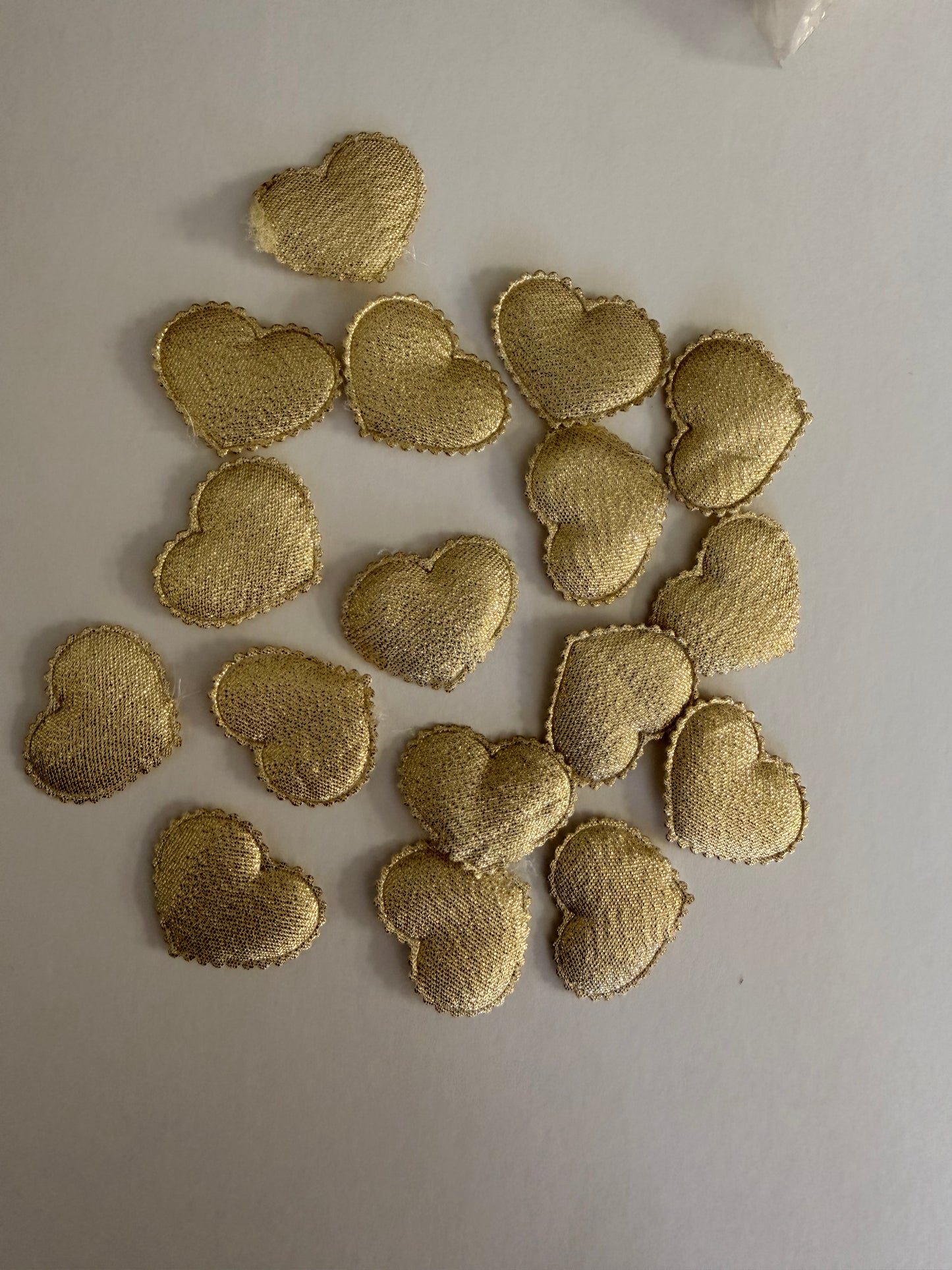 Golden paded Fabric heart Motives