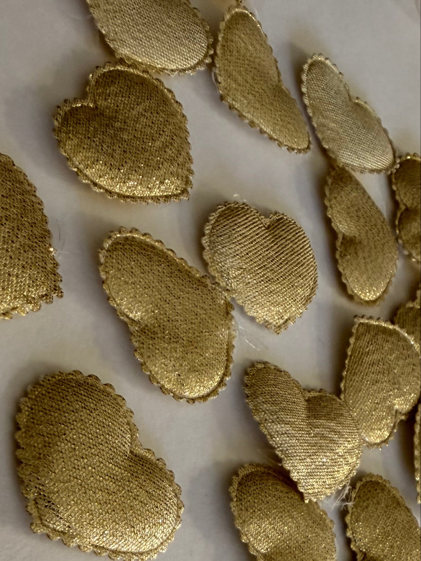 Golden paded Fabric heart Motives