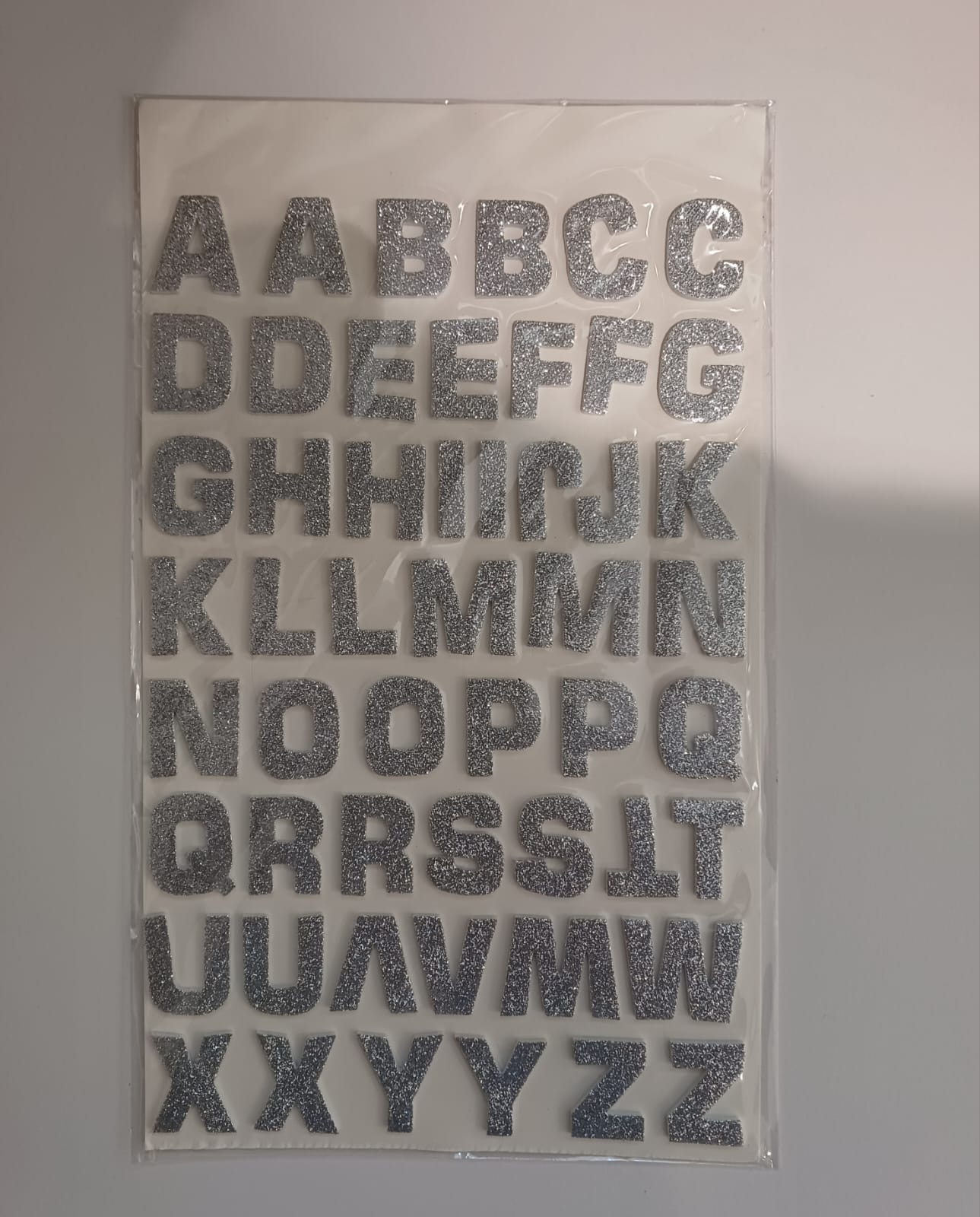 52 Silver Glittery Foam 3D ALPHABET | LETTER Stickers