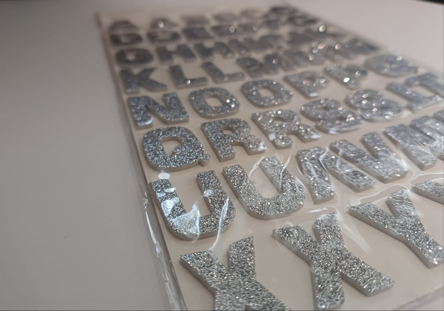 52 Silver Glittery Foam 3D ALPHABET | LETTER Stickers
