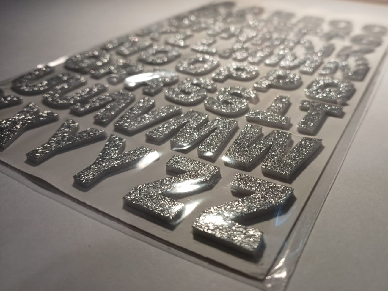 52 Silver Glittery Foam 3D ALPHABET | LETTER Stickers