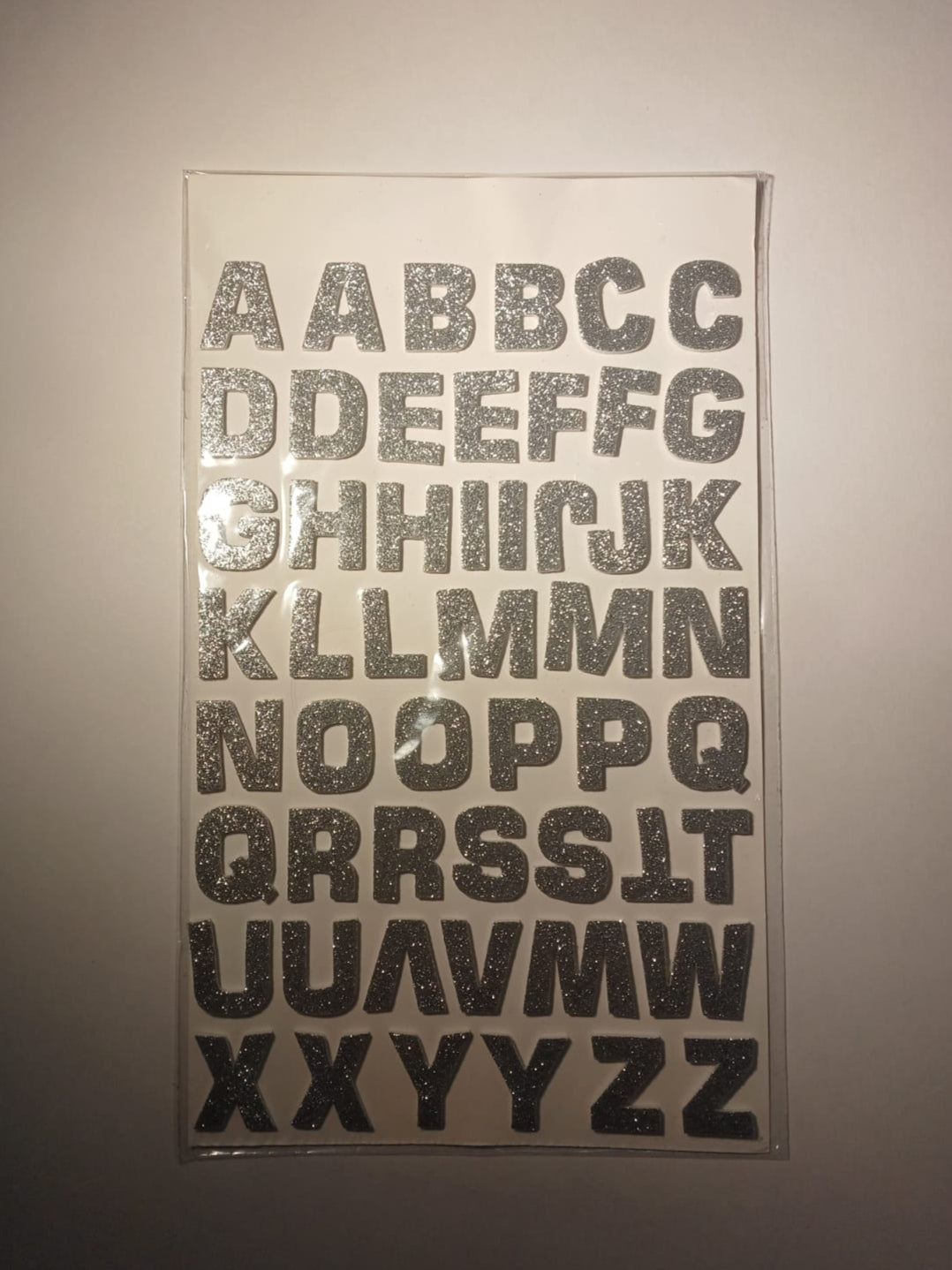 52 Silver Glittery Foam 3D ALPHABET | LETTER Stickers