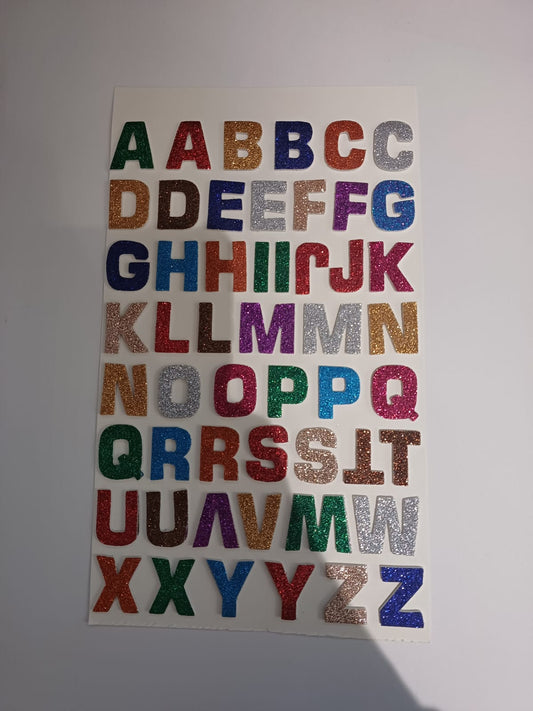 52 Colourful Glittery Foam 3D ALPHABET | LETTER Stickers