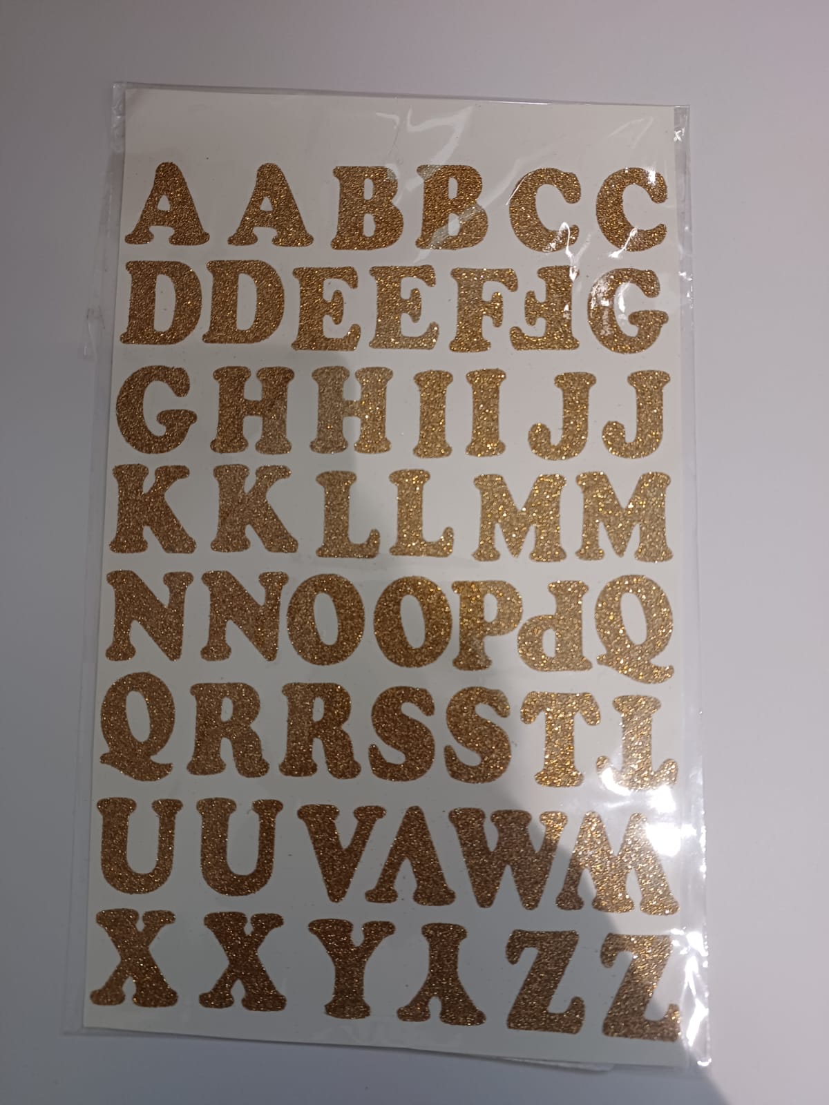 52 Gold Glittery Foam  ALPHABET | LETTER Stickers