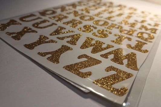 52 Gold Glittery Foam  ALPHABET | LETTER Stickers