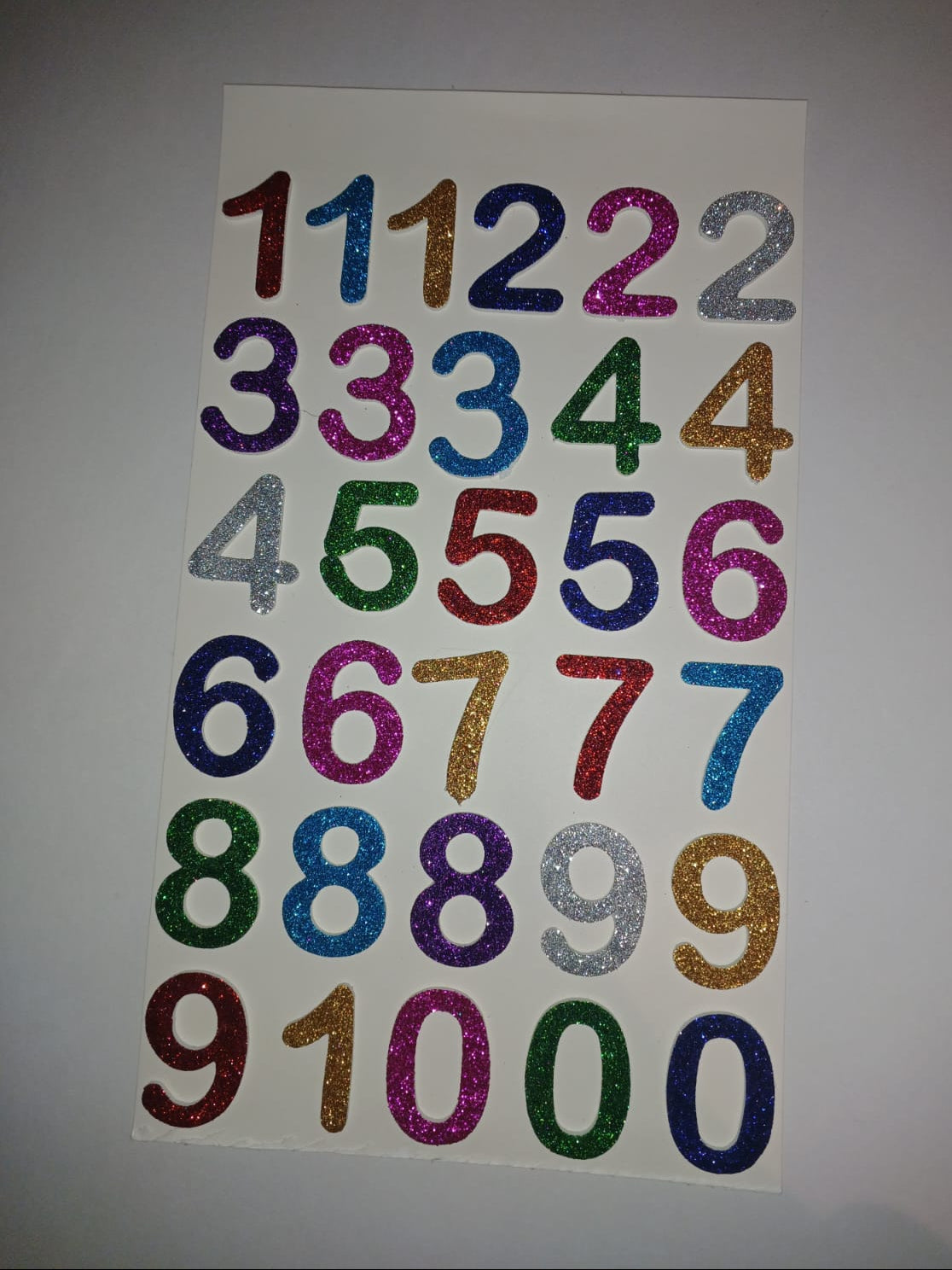 31 Colourful Glittery Foam 3D Number Stickers